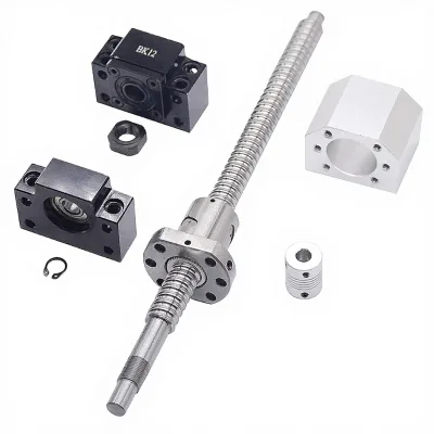 SFU1605 RM1605 Metal Ball Screw Set with Ball Screw Nut BK/BF12 for CNC Machine 550mm Length 16mm Diameter 5mm Lead