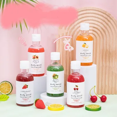 New Whitening Home Fruit Fragrance Peach Shower Body Wash Gel Whitening Organic Skin Care Milk Body Lotion