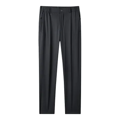 Ice Sense Men's Casual Pants for Summer Quick-Drying Lightweight Breathable Loose Fit Solid Sports Pants Plus Size Model 9312
