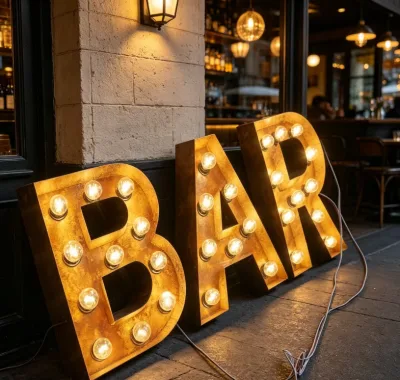 Indoor Multi-color Waterproof DIY Vegas Metal LED Broadway Standing Marquee Bulb Sign for Advertisement Display