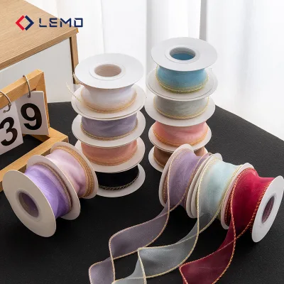 Gold-edged Fishtail Tulle 4cm Bow DIY Accessory Ribbon Floral Arrangements Flower Gift Box Packaging Decorative Polyester/Nylon