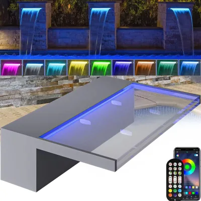12W Smart Remote APP Control Fountain Lamp RGB IP67 Outdoor Hot Spring Fish Pond Waterproof Acrylic 90 Led Swimming Pool Light