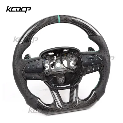 Customized Carbon Fiber Steering Wheel Fit for Dodge Charger Challenger Srt LED Steering Wheel