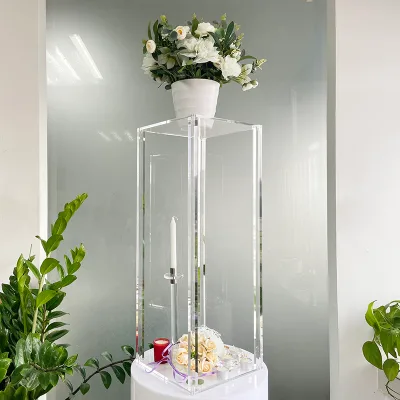 Wedding Decoration Clear Acrylic Flower Vase Centerpiece Column