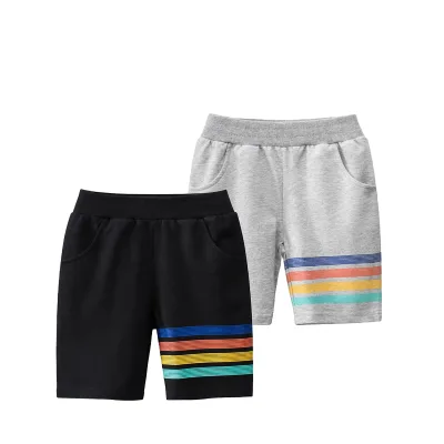 Customization Summer Rainbow Boys Shorts 100% Cotton Breathable Casual Kids Pants