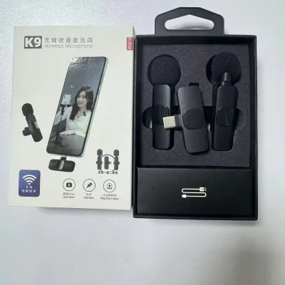 Professional Factory K9 Condenser Lapel Microphone Wireless Lavalier for Phone Mini Video Recording Interviews Video Podcasts