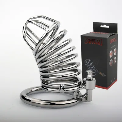 SM Male Chastity Cage Binding Tool Cock Cage Sex Toys for Men Rise of Loyalty Penis Ring Lock Metal Wearable Device for Outdoor