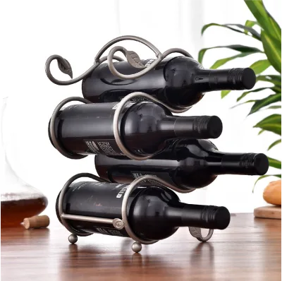 High Quality Brown Gold Eco-Friendly Stainless Steel Wine Rack with Minimalist Design Customized Packaging for Household Use