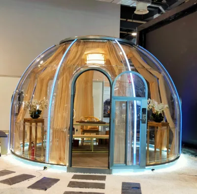 5m Transparent Waterproof Hotel Garden Open-air Restaurant Bubble House Luxurious Chinese Design Double PVC-Coated Polyester