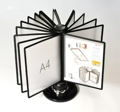 Quick-assembly A4 Flip-open Folder Page-turn File Holder 20-page Capacity Desktop Menu Stand Card Display Multi-page Organizer