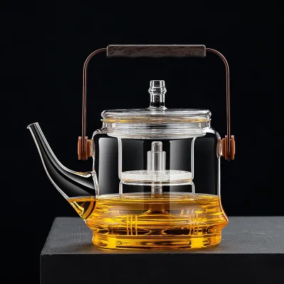 Modern Glass Teapot High Temperature Resistant Eco-Friendly Kung Fu Tea Set Small Size Filter Brewing Tea Transparent Household