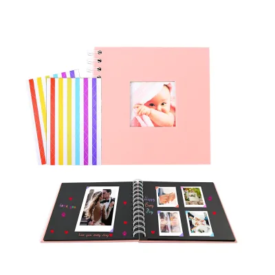 10 x 10 Inch DIY Scrapbook Photo Album with Cover Photo 80 Pages Hardcover Craft Paper Photo Album for Guest Book Anniversary
