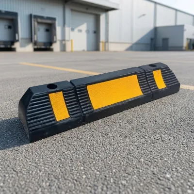 22.8"W*4.5"D*3.3"H Rubber Wheel Stopper Parking Block for Parking Lot School Warehouse Driveway