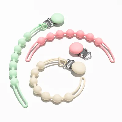 Silicone Pacifier Clip Holder,Baby Pacifier Holders,Flexible Clips With Texture for Baby Boy and Girl