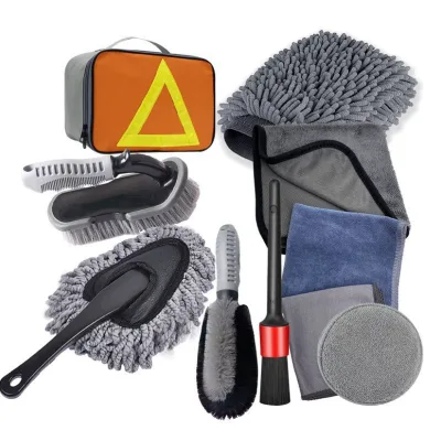 Popular Car 10-Piece Set Wheel Brush Car Wash Electric Tool Detail Gap Brush Air Vent Brush Car Cleaning Brush Set