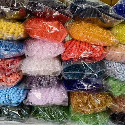 14mm Faceted Rondelle Loose Glass Beads Flat Round Lampwork Glass Beads Crystal Beads for Decoration