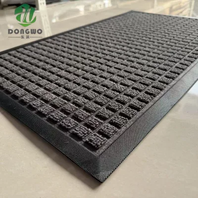 Rubber Backing Embossed Mat 100%Polyester Anti-slip Door Mat