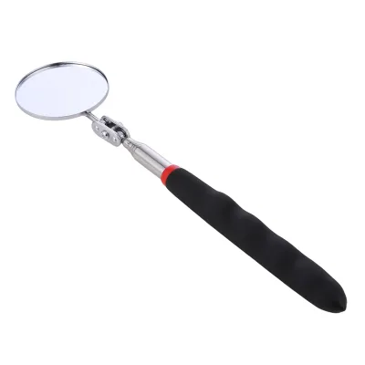 Aly 360 Degree Retractable Telescopic Inspection Detection Lens Round Mirror Silver Pocket Clip New Car Tools Extend DIY Tools