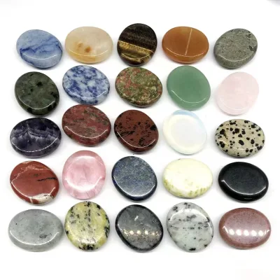 Hot Sell Wholesale Natural Oval Blend Thumb Press Worry Stone