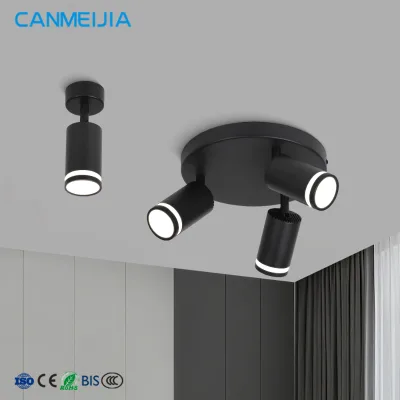 Manufacturer Surface Mounted Multi-Head Spotlight GU10 Rotatable Ceiling Light Aluminum Led Track Light Housing for Living Room