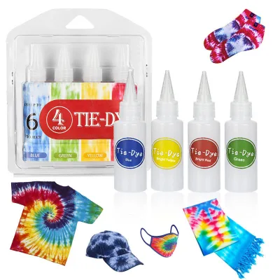 Glitter Art Tie Dye Kit Party 4 Colors Clothing Craft Fabric Textile Party Group Handmade Project Tie Dye Kit