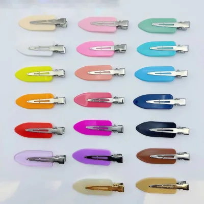 Custom Logo Women Hot Sale 6cm Solid Color Plastic Matte No Crease Hair Clip for Makeup