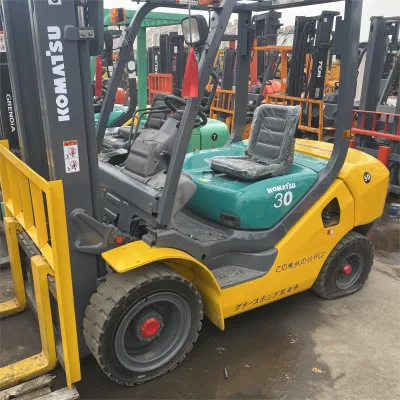 KOMATSU 30 3tons 90%new Original Japanese with EPA,CE Agricultural Cheap Used KOMATSU 30 gForklift for Forkin