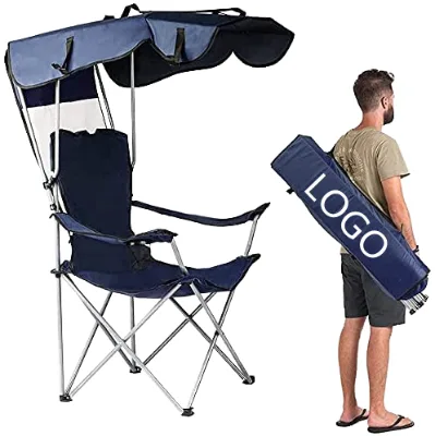 Waterproof and UV-resistant Beach Chair with Sunshade, Lightweight Camping Chair with Sunshade, Beach Chair with Canopy