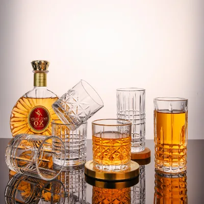Wholesale Whiskey Glasses Accept Personalised Custom Logo Beer Glasses Cup Crystal Glassware for Bar