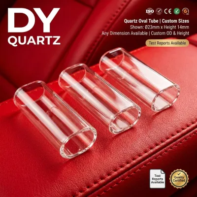 High Quality Heat Resistant Quartz Glass Flat Oval Tube Polished Surface Tengjun Brand Competitive Price 99.99% Purity Ozone