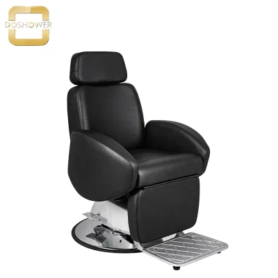 Luxurious Modern Style Barber Chair with Adjustable Removable Headrest Manufactured From Wood