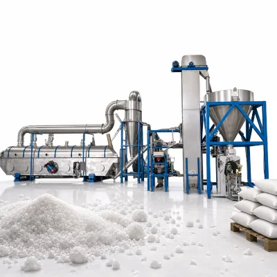 High Efficiency Salt Washing & Refining Line with Washing, Centrifugal Dewatering & Fluid Bed Drying for Table Salt Plant