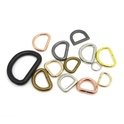 Fittings for Bag Hardware Accessories D-ring Metal Custom Logo Ring Zinc Alloy Free High Quality Handbag D Ring 4*16*16mm CN;GUA
