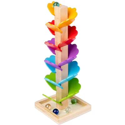 Small Wood Marble Sounding Tree Baby Interactive Ball Game Blocks Kids Educational Toys for Children Wooden Sounding Tree