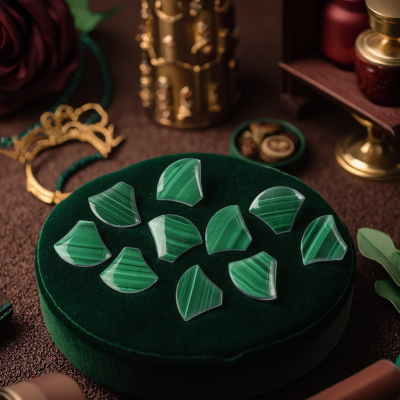Hot Selling Customizable Natural Green Malachite Loose Gemstones Wholesale Cut Gems for Jewelry Production