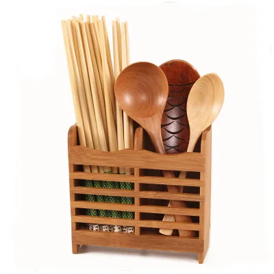 Wood Chopsticks Box Organizer Chopsticks Spoon Drainer Kitchen Tools Tableware Holder Rack Kitchen Storage Cutlery Drain Rack