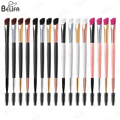 Private Label Flat Squared Rose Gold Eyebrow Brush Mascara Brush Wild Brow Brush