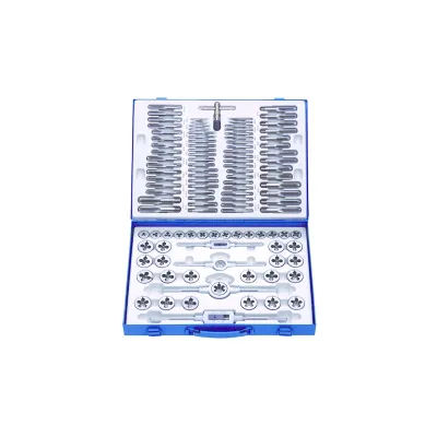 110 PCS Metric and INCH Tap and Die Set for Hand and Machine Thread Cutting in Metal Box