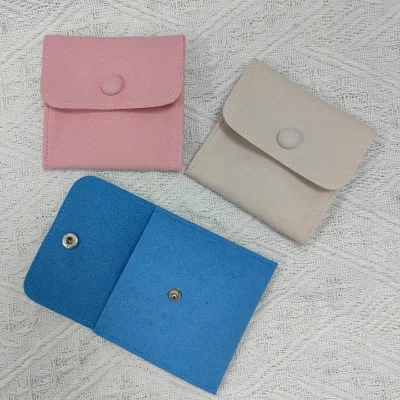 Ultra-Fine Fiber Buckle Jewelry Storage Bag Eco-Friendly Ring Necklace Organizer with Custom Logo Printing Direct Manufacturer