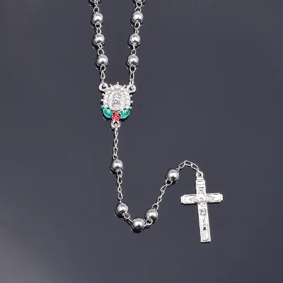 Beverly Praying Rosary Cross for Christian Gift 6m Beaded Necklaces Rosary Chain