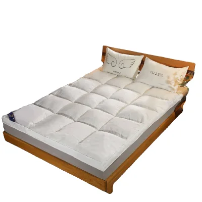 New Polyester Fiber Mattress Sheet 100% Microfiber Quilted Bed Goose Down Mattress Topper King Bed