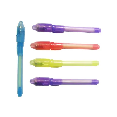 Hot Sale Custom Logo Magic Disappearing Spy Markers Permanent Ink Birthday Party Gift Invisible UV Marker Pen