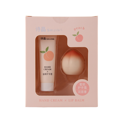 Peach-scented Lip balm Combination hand cream