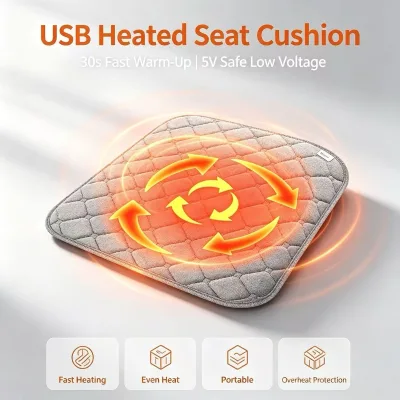 Wholesale Factory USB 5V Safe Heated Seat Cushion Relieve Waist Hip Leg Muscle Soreness Custom Logo for Car Office Home