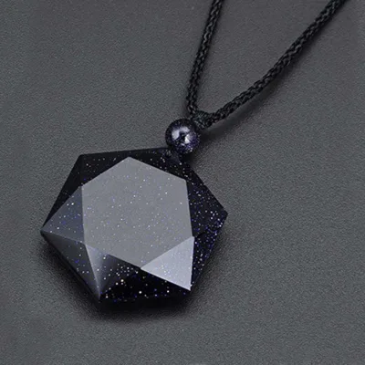 HY Six-pointed Star Crystal Pendant Wholesale High Quality Blue Sand Stone Star Colorful Healing Crystal Pendant Folk Crafts