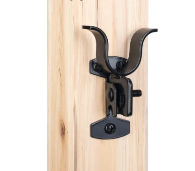 1-3/8" Flat Back Wall Mount Chain Link Fork Latch, Black Gate Fork Latch with Padlock Hole,Fence Latch Lock