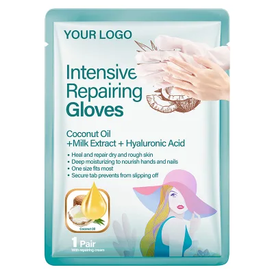 Greenlem Wholesale/Private Label Hand Mask Gloves Moisturizing Hand Repair Spa Gloves with Nail Mask for Rough Hands