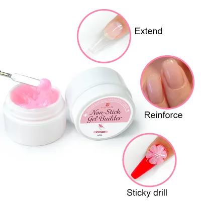 ODM/OEM Wholesale UV Gel Nail Extension Colorful Hard Non-Sticky Builder Easy Apply Gel Builder