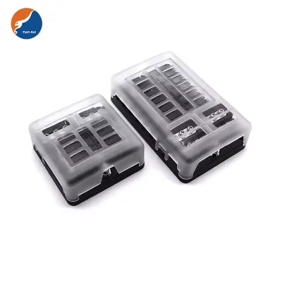 6 12 Way Fuse Block Waterproof Boat Fuse Panel Marine Fuse Junction Panel 25mm Clock Block Holder with LED Warning Indicator