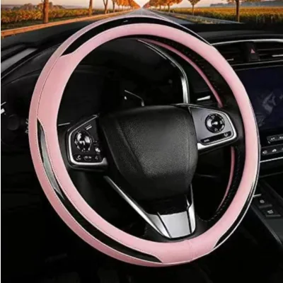 Car PU Leather Steering Wheel Cover Universal Accessories Custom Fiber Leather Car Steering Wheel Cover